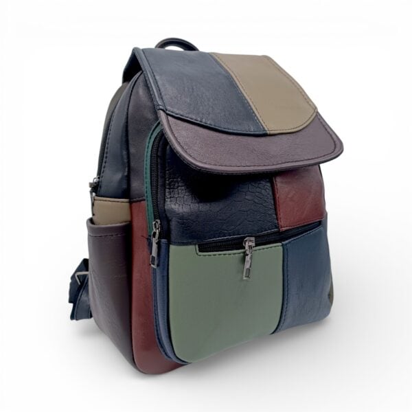 Rucsac Damă Piele Naturală Multicolor Eveline R105-41 – Design Unicat Patchwork