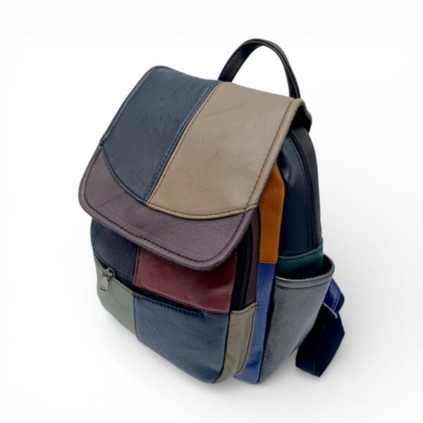 Rucsac Damă Piele Naturală Multicolor Eveline R105-41 – Design Unicat Patchwork