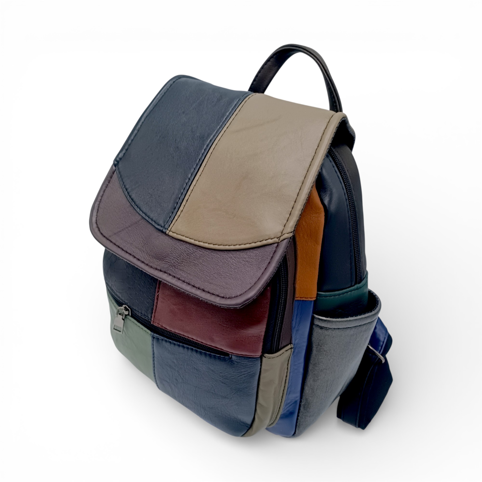 Rucsac Damă Piele Naturală Multicolor Eveline R105-41 – Design Unicat Patchwork