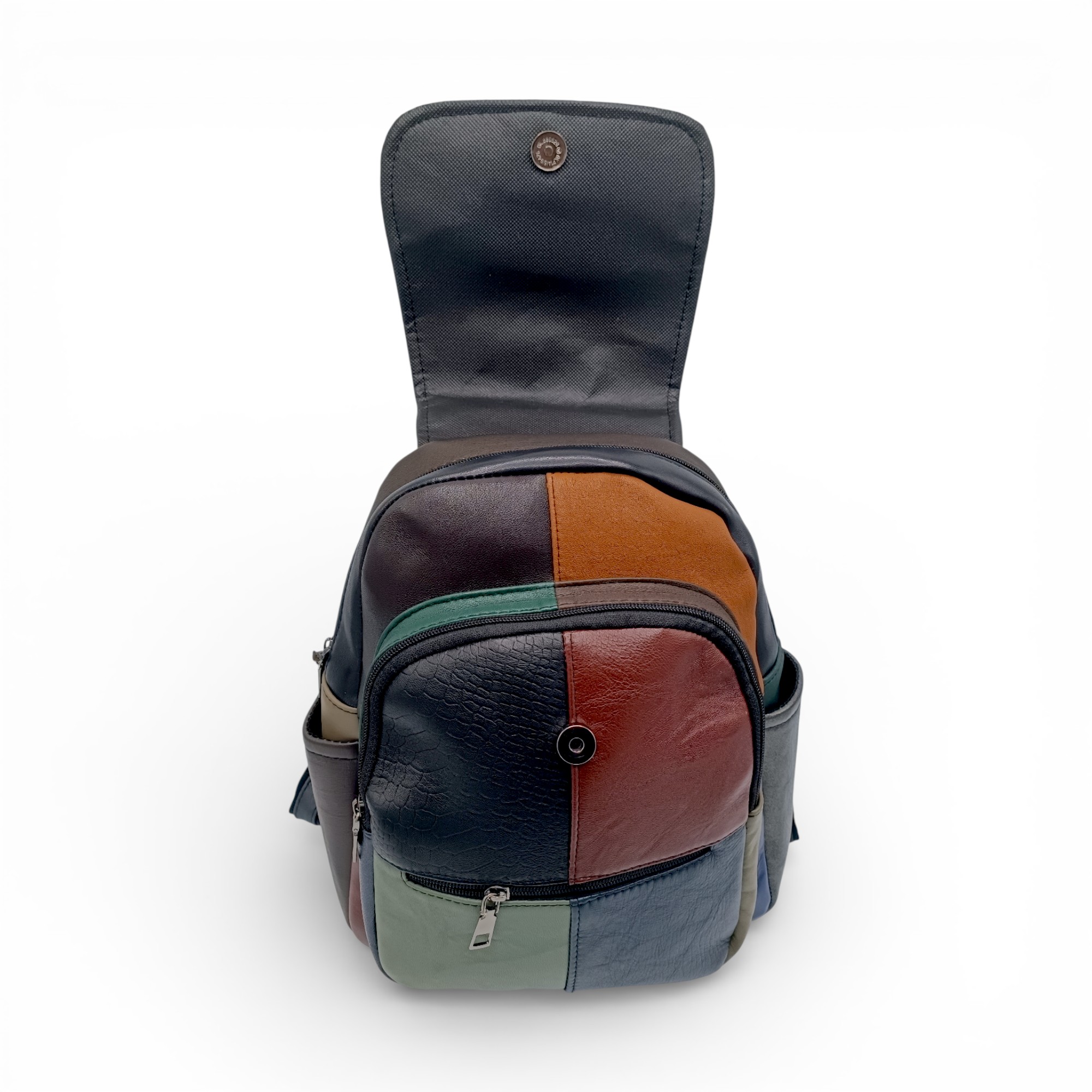 Rucsac Damă Piele Naturală Multicolor Eveline R105-41 – Design Unicat Patchwork