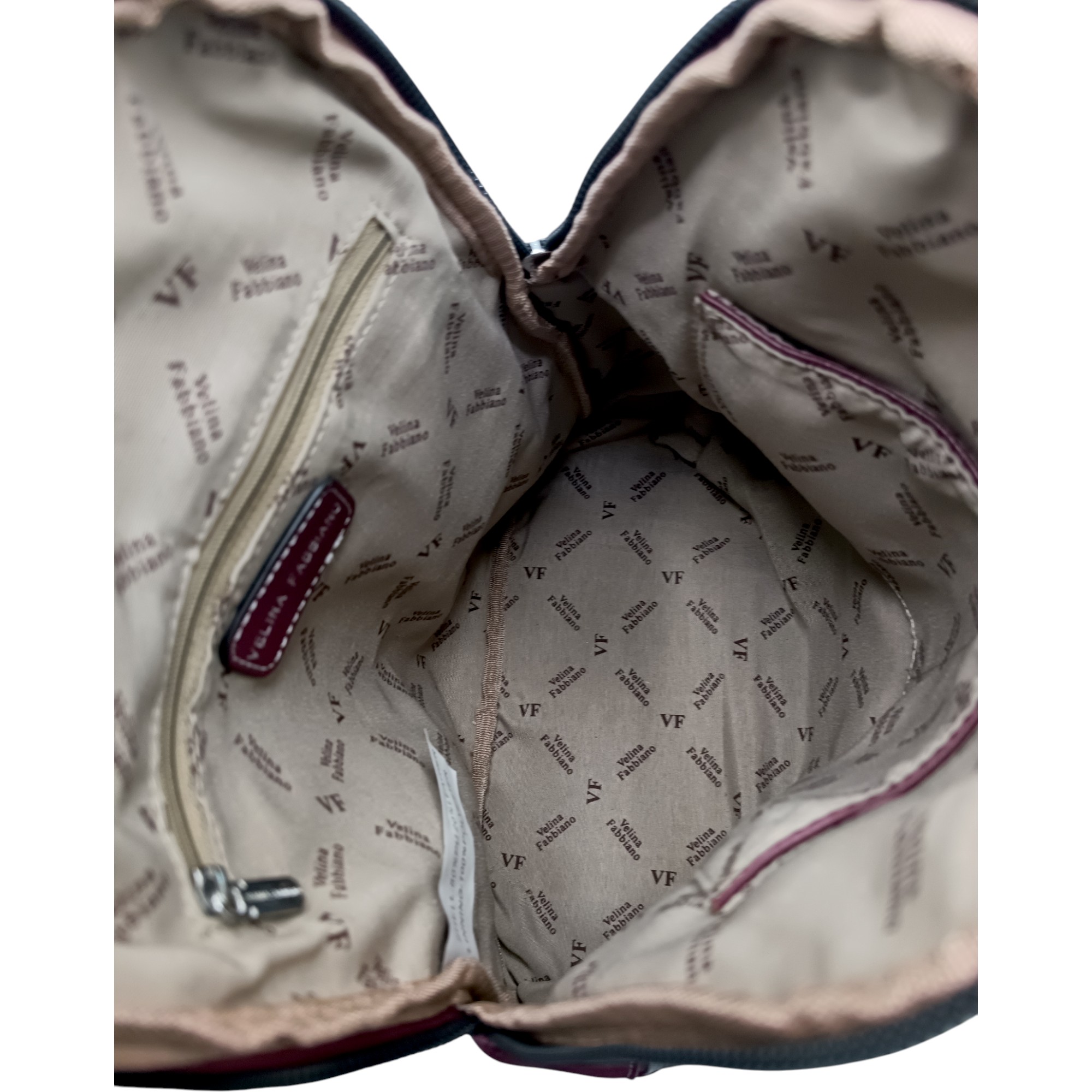 Rucsac damă Velina Fabiano VF6858, piele naturală întoarsă, vișiniu burgundy