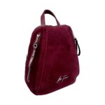 Rucsac damă Velina Fabiano VF6858, piele naturală întoarsă, vișiniu burgundy