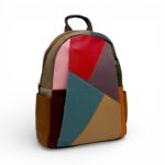 Rucsac damă din piele naturală multicolor, model geometric - Jasmine 3189-1-