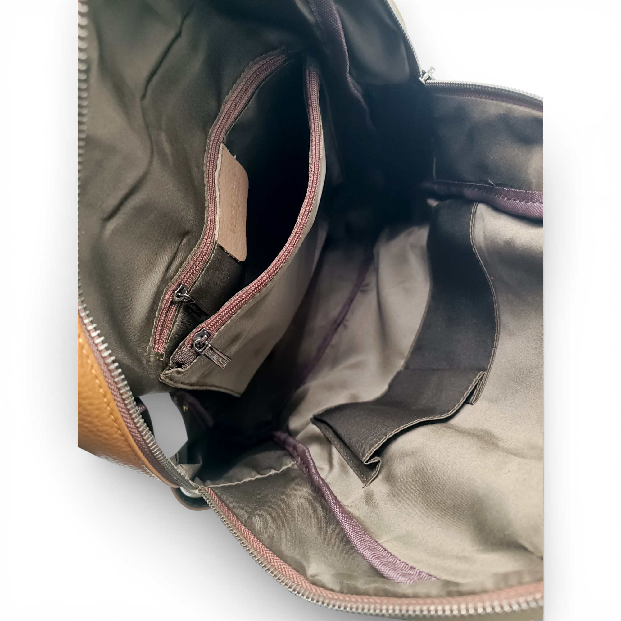 Rucsac damă din piele naturală multicolor, model geometric – Jasmine 3189-2-