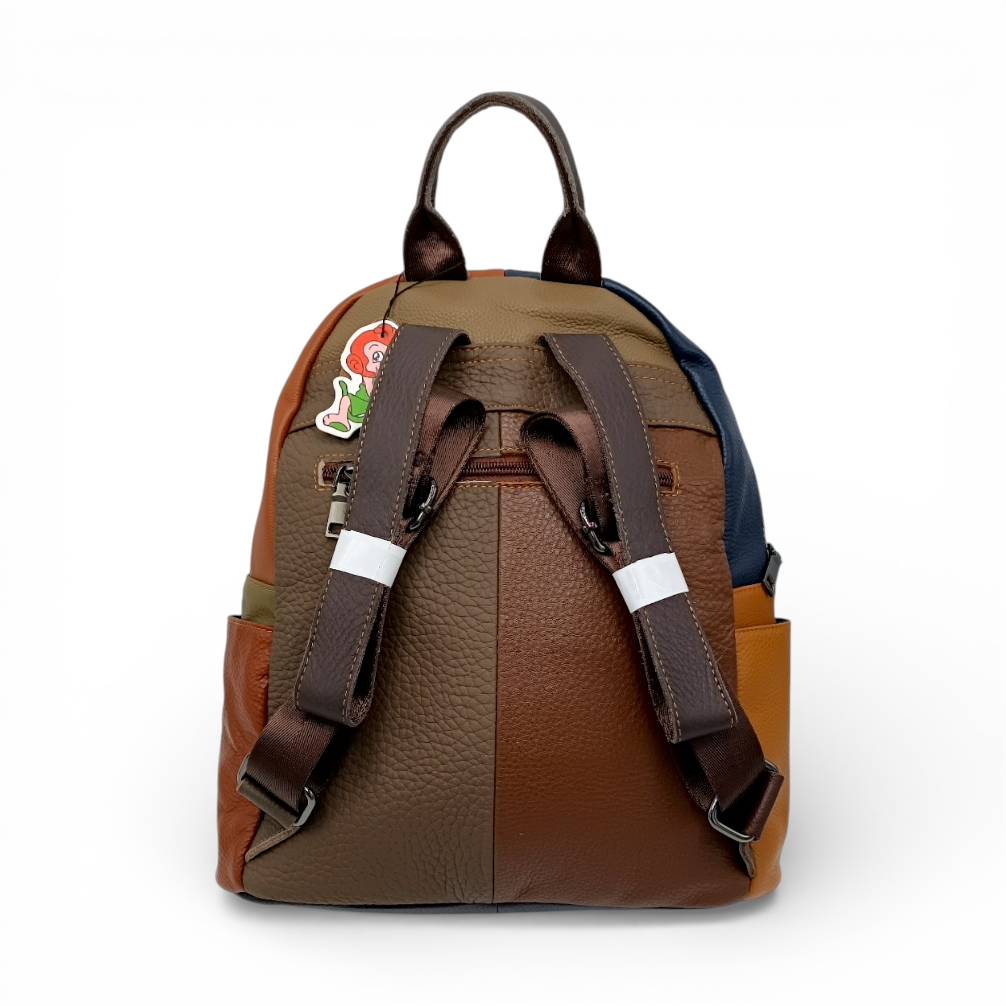 Rucsac damă din piele naturală multicolor, model geometric – Jasmine 3189-2-