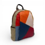Rucsac damă din piele naturală multicolor, model geometric – Jasmine 3189-3-