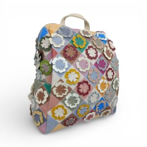Rucsac damă patchwork floral multicolor Silvia Rosa SR25-082H -Bej- design modern