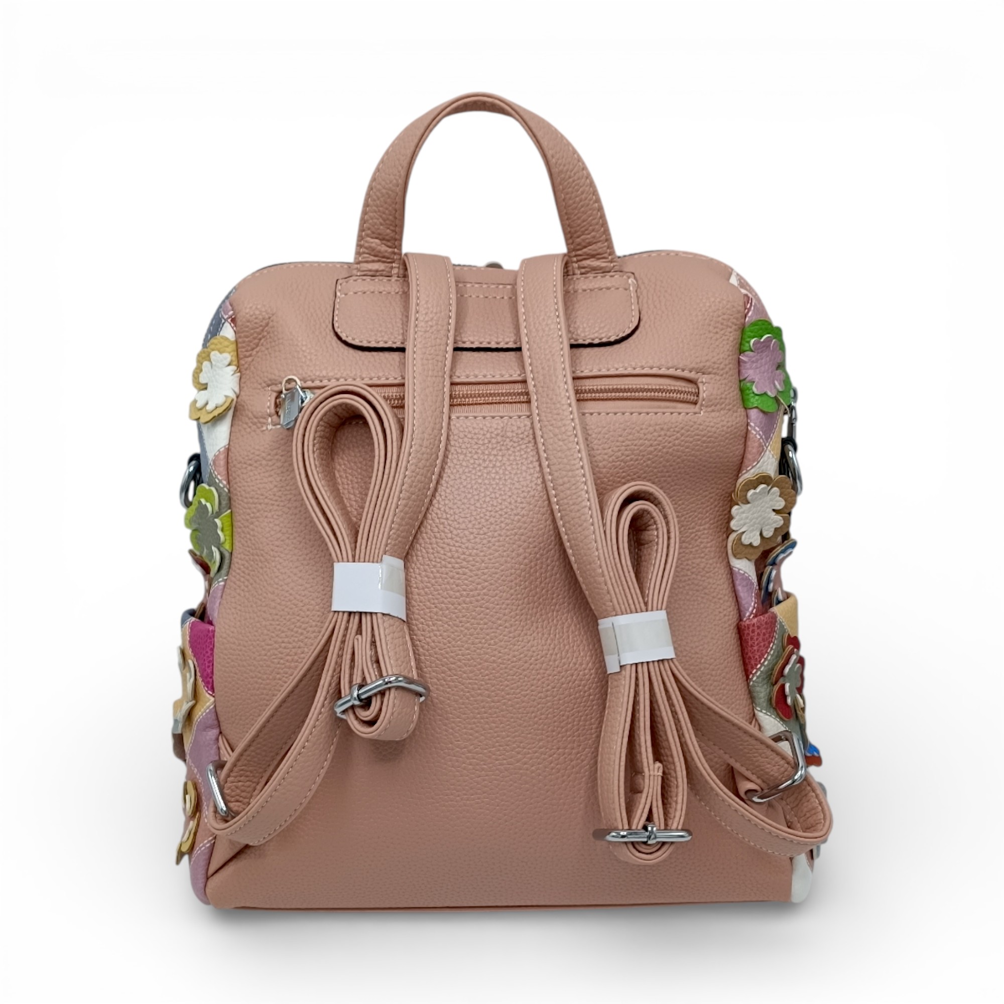 Rucsac damă patchwork floral multicolor Silvia Rosa SR25-082H -Roz Pudră- design modern