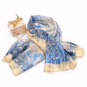 Eșarfă Feeling Silk – Alexa G&D-210 (85×180 cm) | Azure Garden, Cutie Cadou