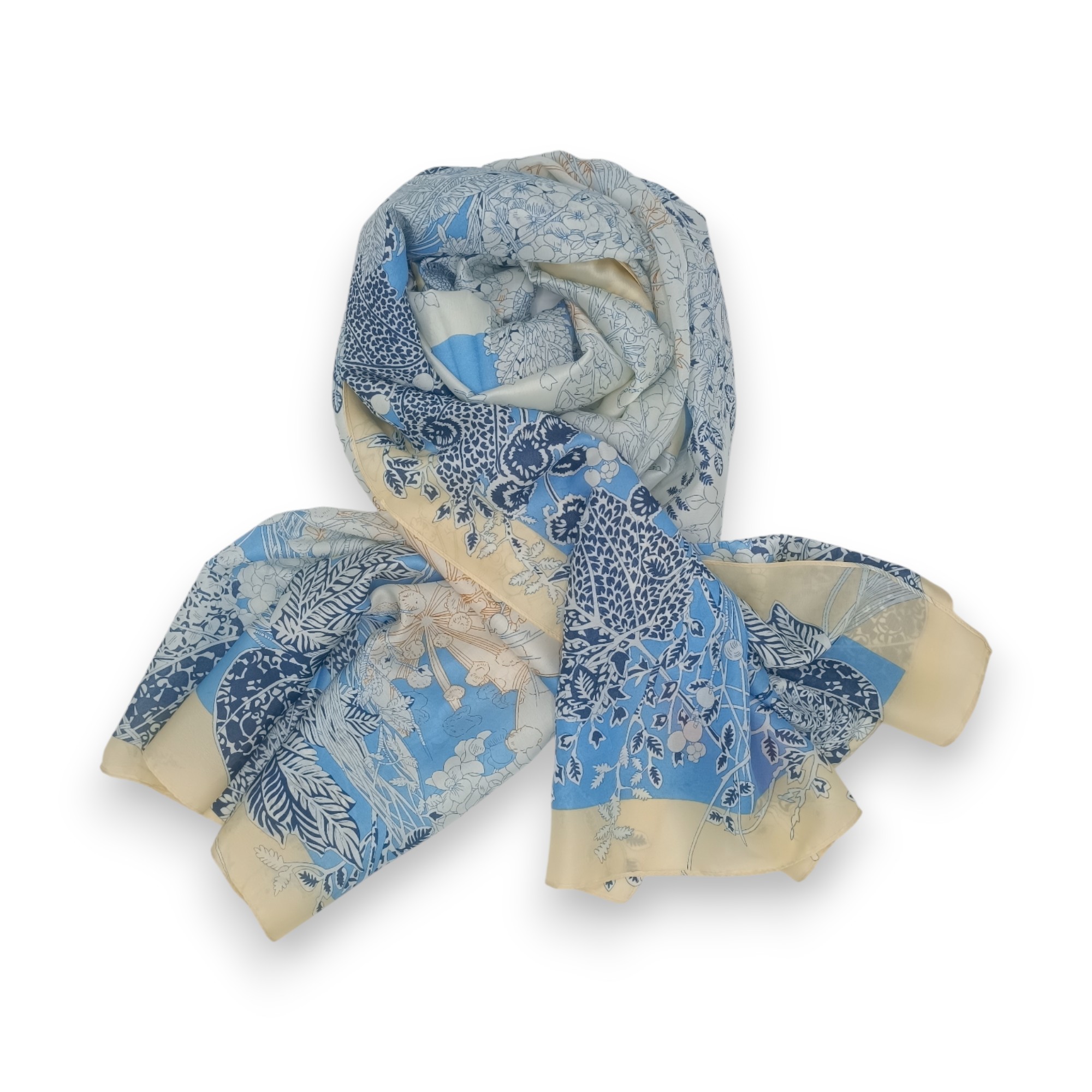 Eșarfă Feeling Silk – Alexa G&D-210 (85×180 cm) | Azure Garden, Cutie Cadou