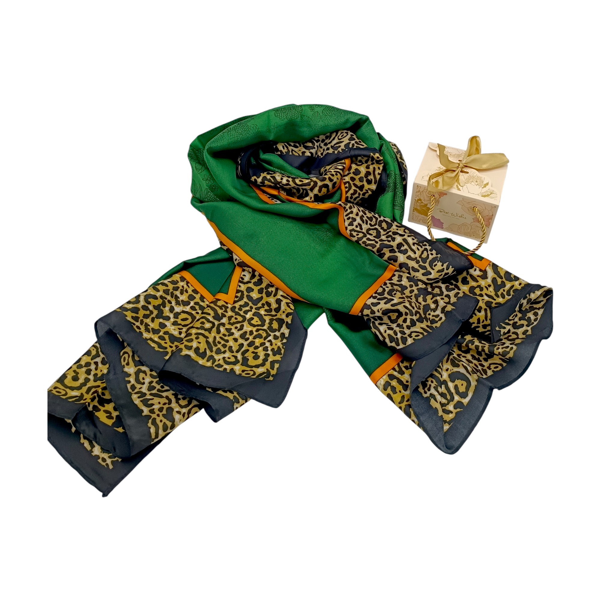 Eșarfă Feeling Silk – Alexa G&D-212 (85×180 cm) Emerald Safari Bloom, Cutie Cadou (4) Eșarfă Feeling Silk – Alexa G&D-212 (85×180 cm) | Emerald Safari Bloom, Cutie Cadou