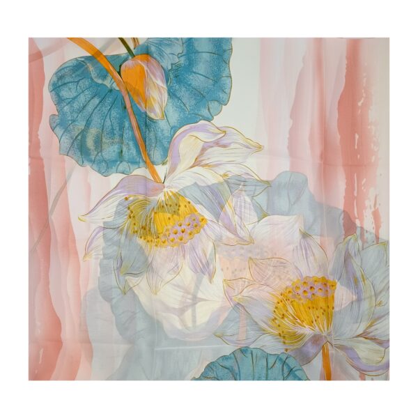 Eșarfă Feeling Silk – Alexa G&D-214 (85×180 cm) | Blush Lotus Dream, Cutie Cadou