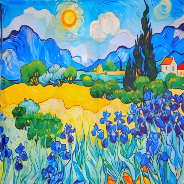 Eșarfă Gallery 8108-2 – Ediție Artistică Reversibilă (2 Fețe), 50% Mătase & 50% Vîscoză, 180x68 cm | Cutie Cadou Inclusă