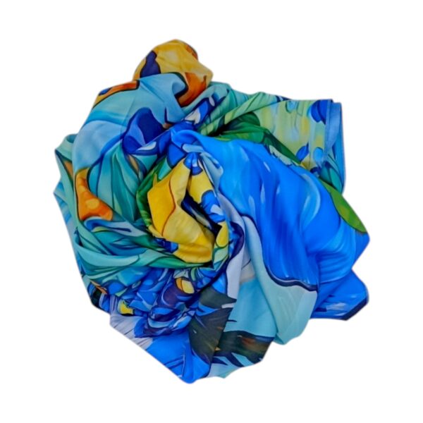 Eșarfă Gallery 8108-2 – Ediție Artistică Reversibilă (2 Fețe), 50% Mătase & 50% Vîscoză, 180x68 cm | Cutie Cadou Inclusă