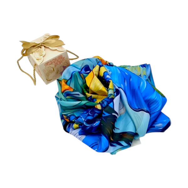 Eșarfă Gallery 8108-2 – Ediție Artistică Reversibilă (2 Fețe), 50% Mătase & 50% Vîscoză, 180x68 cm | Cutie Cadou Inclusă