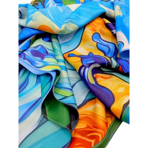 Eșarfă Gallery 8108-2 – Ediție Artistică Reversibilă (2 Fețe), 50% Mătase & 50% Vîscoză, 180x68 cm | Cutie Cadou Inclusă