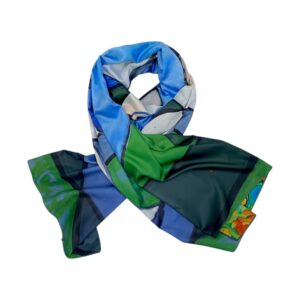 Eșarfă Gallery 8108-2 – Ediție Artistică Reversibilă (2 Fețe), 50% Mătase & 50% Vîscoză, 180x68 cm | Cutie Cadou Inclusă