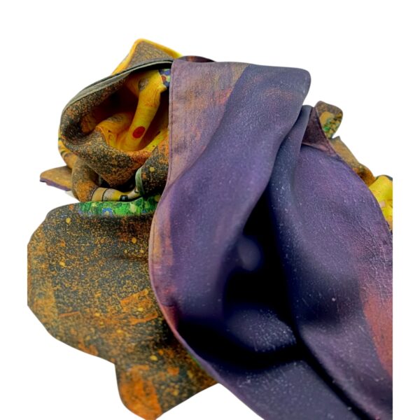 Eșarfă Gallery 8108-1 – Ediție Artistică Reversibilă (2 Fețe), 50% Mătase & 50% Vîscoză, 180x68 cm | Cutie Cadou Inclusă