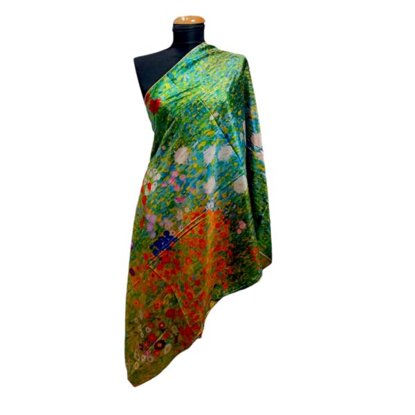 Eșarfă damă EVS-Collection Signature Silk – ESX16-1 (180×68 cm) | Eșarfă lungă din mătase 100%, model două fețe