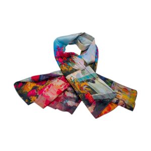 Eșarfă damă EVS-Collection Signature Silk – ESX16-11 (180×68 cm) | Eșarfă lungă din mătase 100%, model două fețe