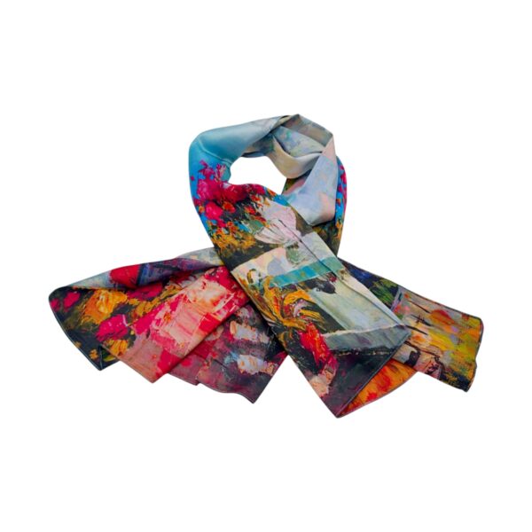 Eșarfă damă EVS-Collection Signature Silk – ESX16-11 (180×68 cm) | Eșarfă lungă din mătase 100%, model două fețe