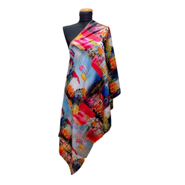 Eșarfă damă EVS-Collection Signature Silk – ESX16-11 (180×68 cm) | Eșarfă lungă din mătase 100%, model două fețe