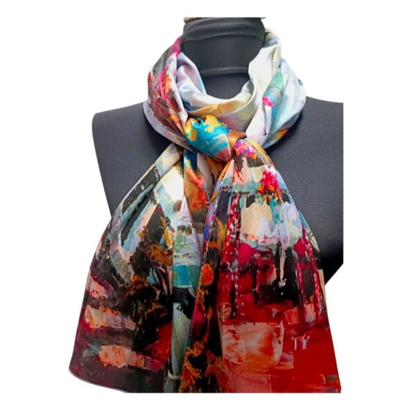 Eșarfă damă EVS-Collection Signature Silk – ESX16-11 (180×68 cm) | Eșarfă lungă din mătase 100%, model două fețe