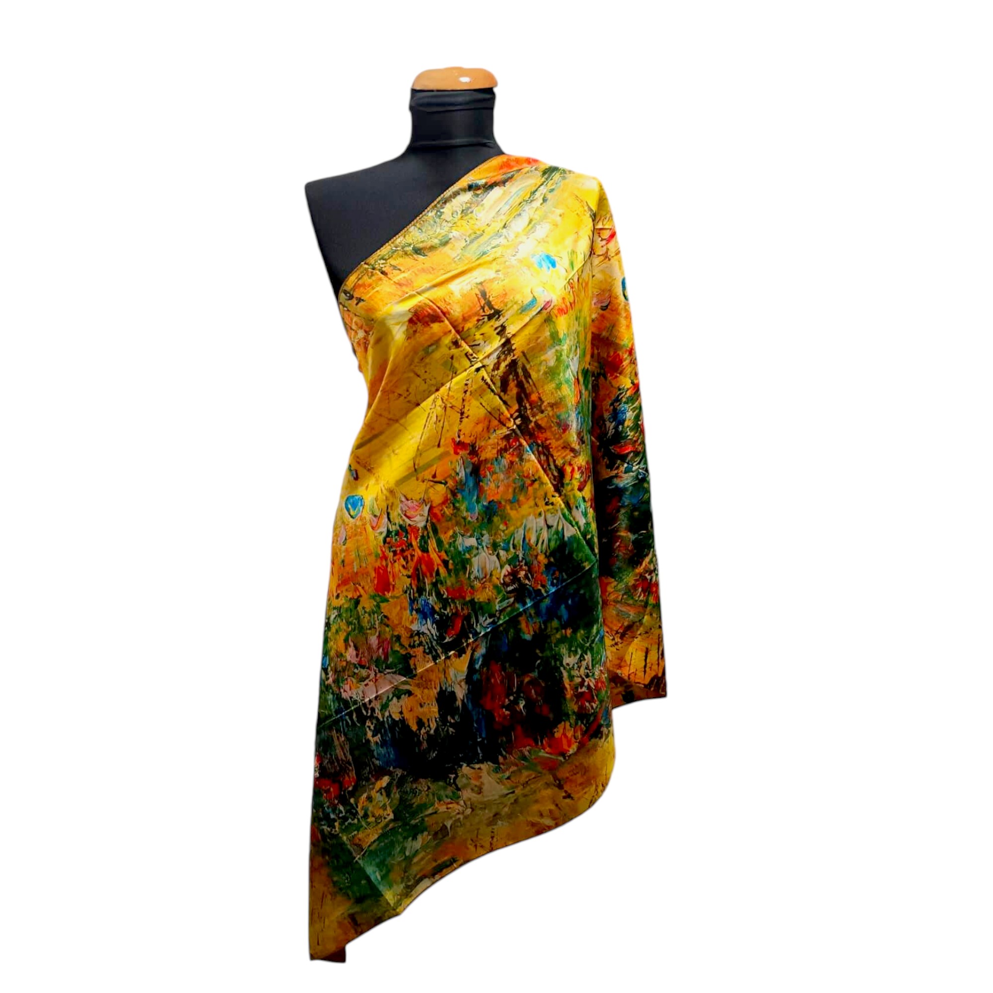 Eșarfă damă EVS-Collection Signature Silk – ESX16-3 (180×68 cm) | Eșarfă lungă din mătase 100%, model două fețe