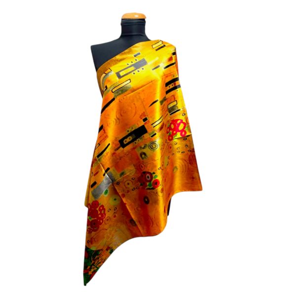 Eșarfă damă EVS-Collection Signature Silk – ESX16-3 (180×68 cm) | Eșarfă lungă din mătase 100%, model două fețe