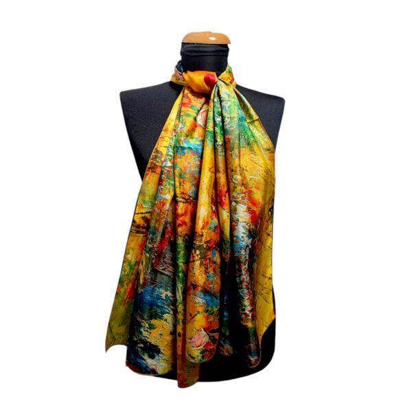 Eșarfă damă EVS-Collection Signature Silk – ESX16-3 (180×68 cm) | Eșarfă lungă din mătase 100%, model două fețe