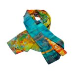 Eșarfă damă EVS-Collection Signature Silk – ESX16-6 (180×68 cm) | Eșarfă lungă din mătase 100%, model două fețe