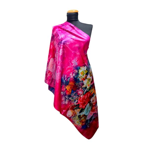 Eșarfă damă EVS-Collection Signature Silk – ESX16-7 (180×68 cm) | Eșarfă lungă din mătase 100%, model două fețe
