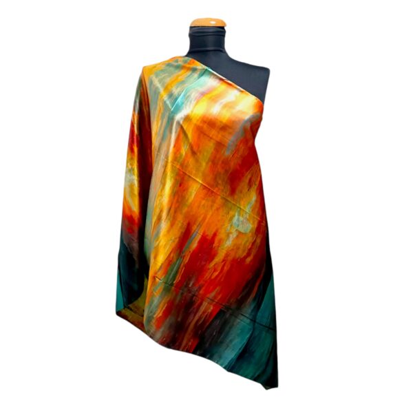 Eșarfă damă EVS-Collection Signature Silk – ESX16-6 (180×68 cm) | Eșarfă lungă din mătase 100%, model două fețe