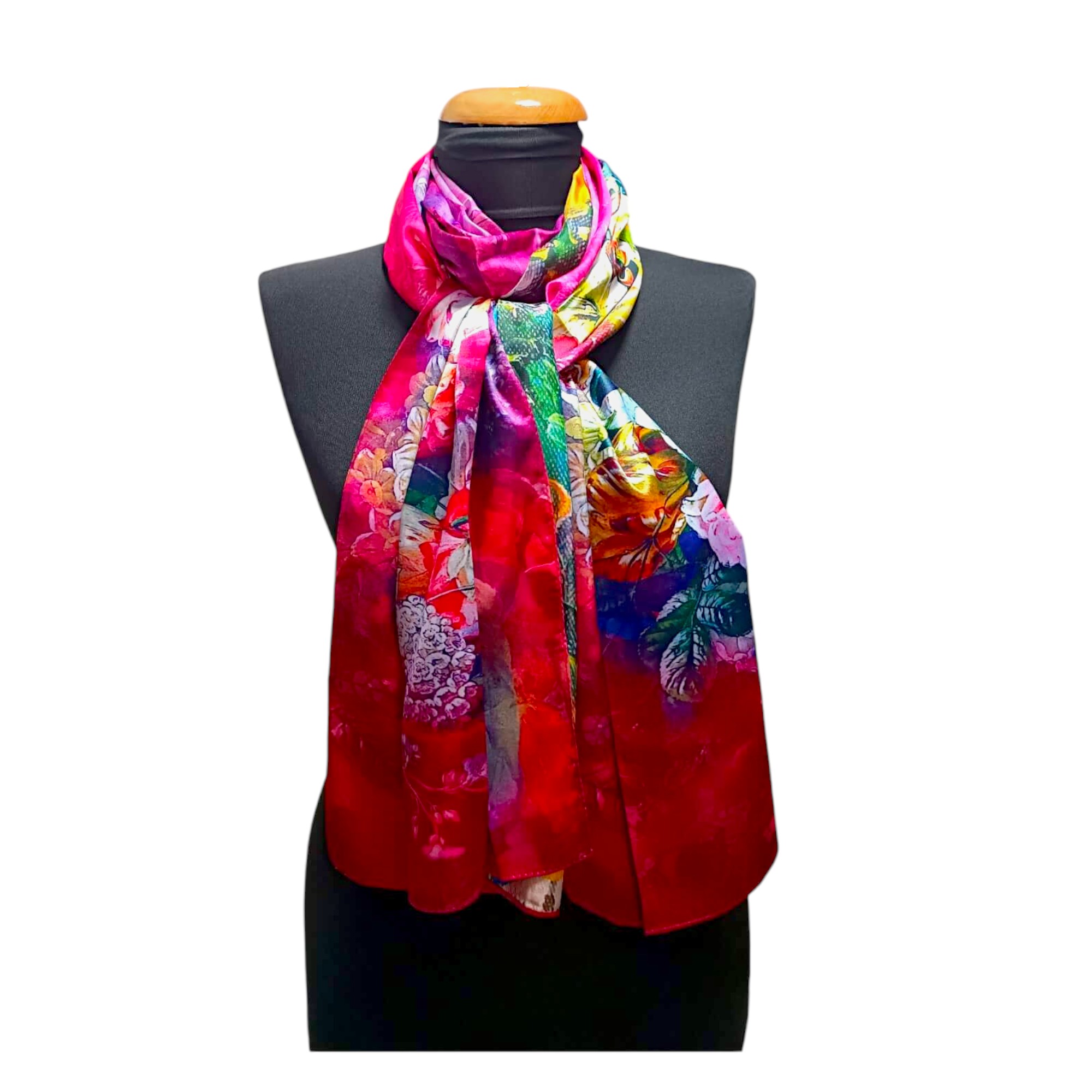 Eșarfă damă EVS-Collection Signature Silk – ESX16-7 (180×68 cm) | Eșarfă lungă din mătase 100%, model două fețe