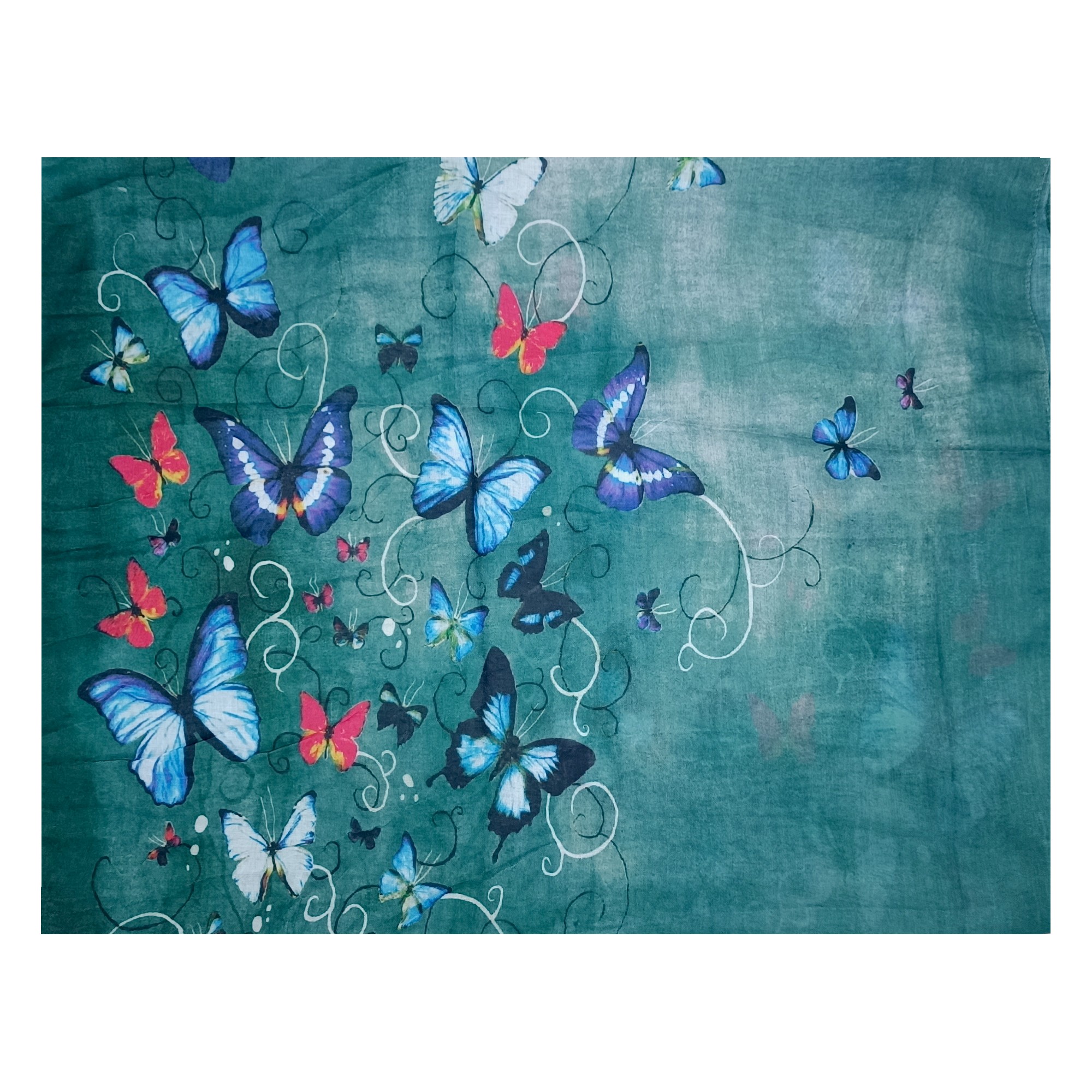 Eșarfă damă bumbac 100% – Emerald Butterflies BR09-7 (65x180 cm) Print Artistic, Cutie Cadou (3) Eșarfă damă bumbac 100% – Emerald Butterflies BR09-9 (65x180 cm) | Print Artistic, Cutie Cadou