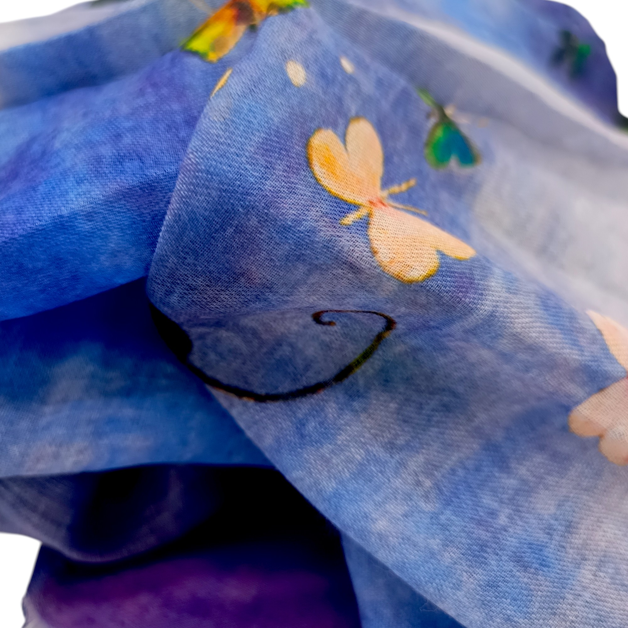 Eșarfă damă bumbac 100% – Emerald Butterflies Royal Blue BR09-5 (65x180 cm) Print Artistic, Cutie Cadou (5) Eșarfă damă bumbac 100% – Emerald Butterflies Royal Blue BR09-5 (65x180 cm) | Print Artistic, Cutie Cadou