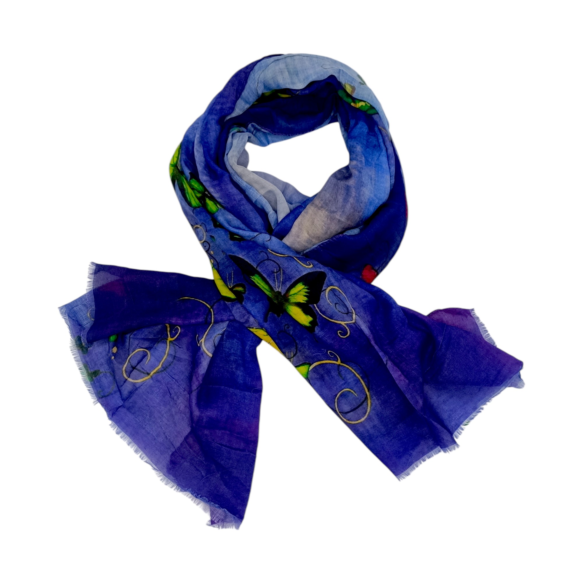 Eșarfă damă bumbac 100% – Emerald Butterflies Royal Blue BR09-5 (65x180 cm) Print Artistic, Cutie Cadou (6) Eșarfă damă bumbac 100% – Emerald Butterflies Royal Blue BR09-5 (65x180 cm) | Print Artistic, Cutie Cadou
