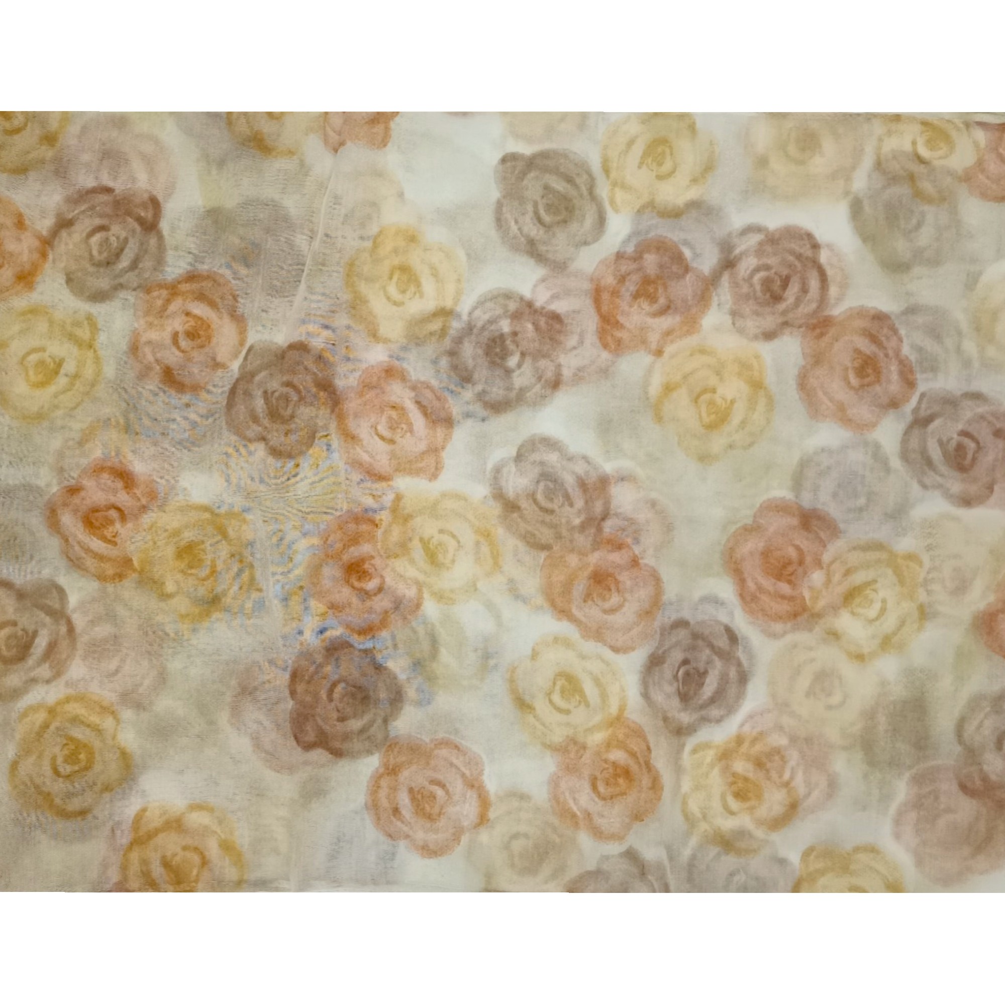 Eșarfă damă din vâscoză „Golden Bloom” LX2552-4 – 180x48 cm | Floral în tonuri calde, Cutie Cadou inclusă