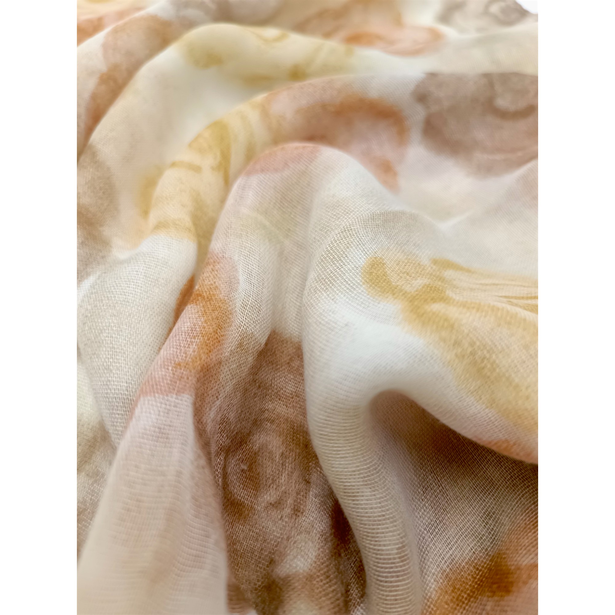 Eșarfă damă din vâscoză „Golden Bloom” LX2552-4 – 180x48 cm | Floral în tonuri calde, Cutie Cadou inclusă