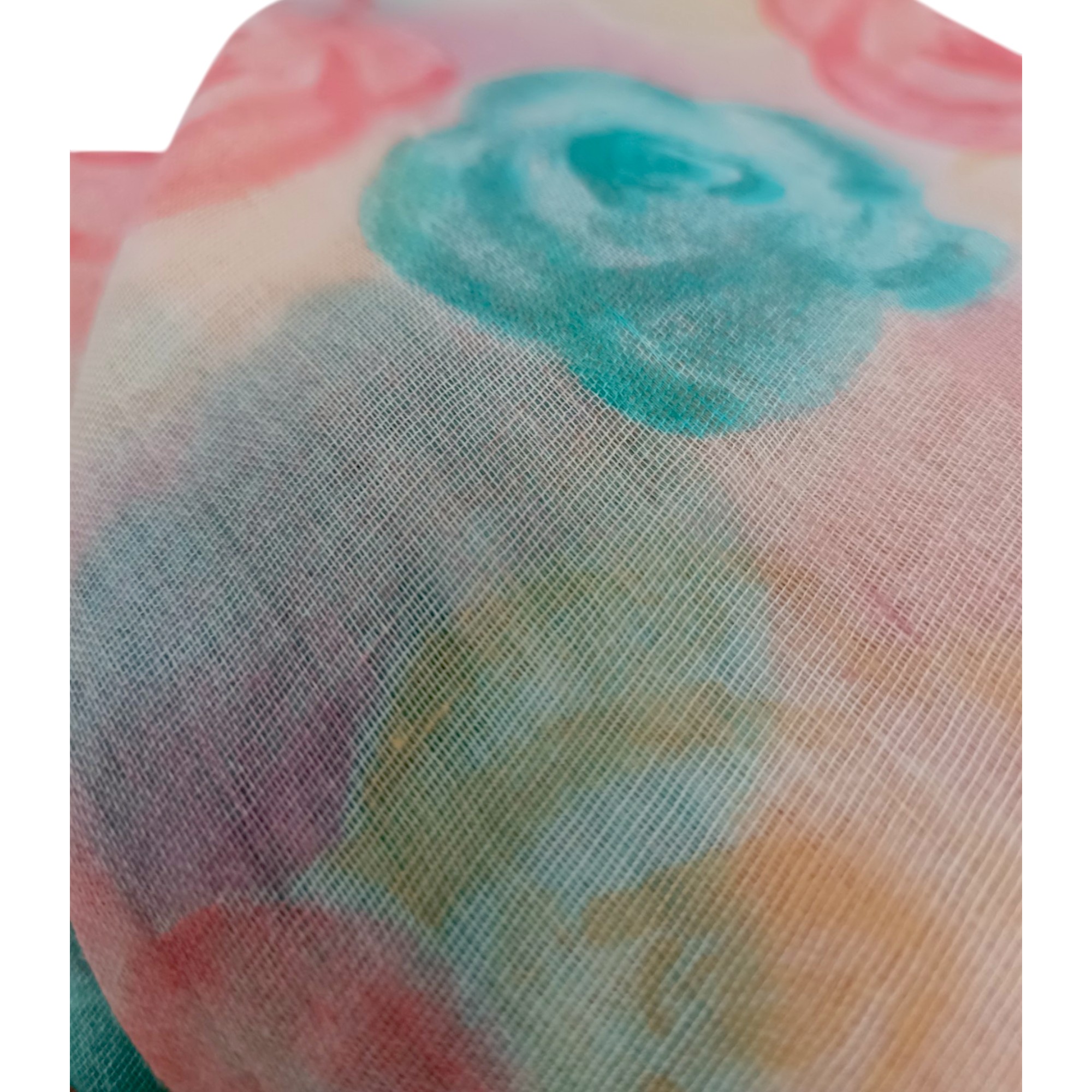 Eșarfă damă din vâscoză „Rose Pastel” LX2552-1 – 180x48 cm | Floral pastel, Cutie Cadou inclusă