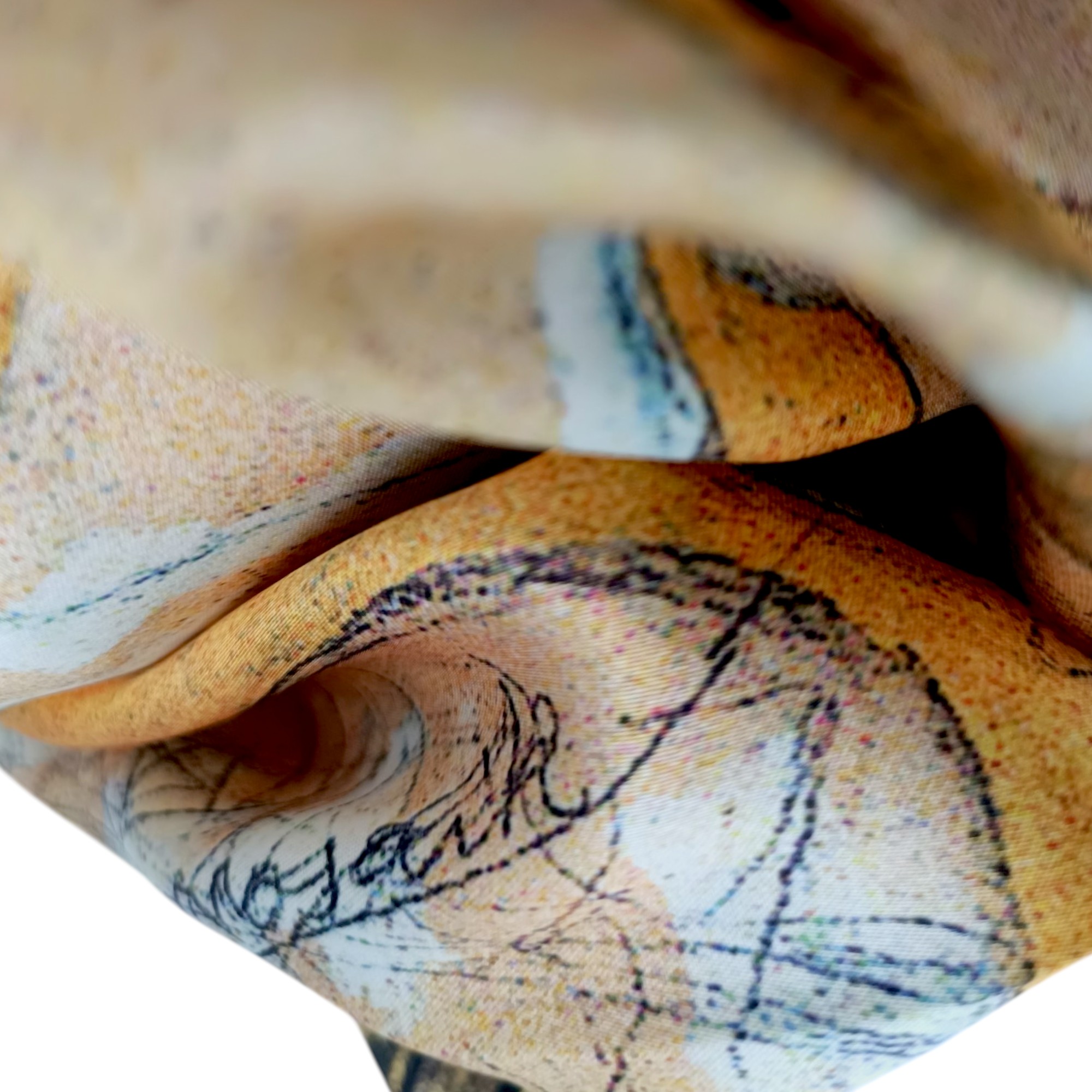 Eșarfă damă mătase naturală 100% – Golden Tree SG10-4 (70×70 cm) | Print Artistic Inspirat, Cutie Cadou