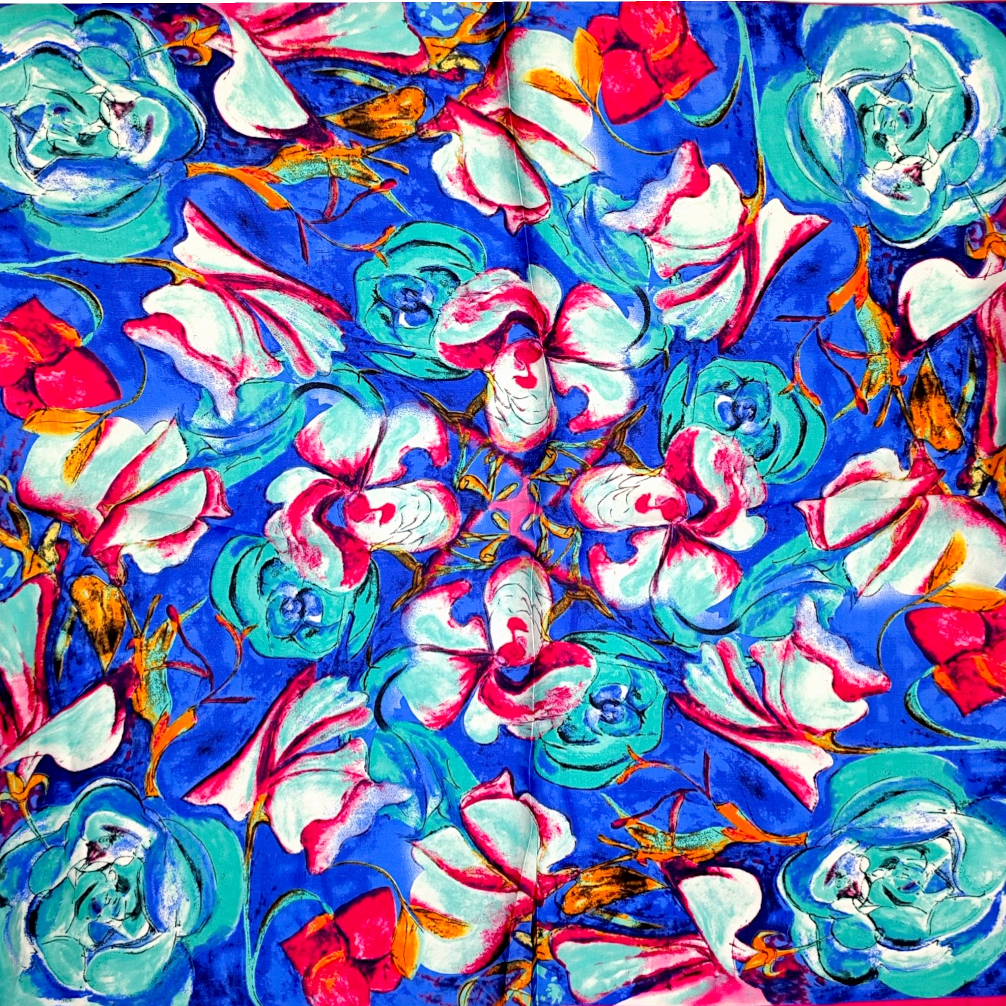 Eșarfă damă pătrată „Electric Turquoise” YF73-5 – 70x70 cm, 100% viscoză Print floral artistic, Cutie Cadou inclusă (1) Eșarfă damă pătrată „Electric Turquoise” YF73-5 – 70x70 cm, 100% viscoză | Print floral artistic, Cutie Cadou inclusă