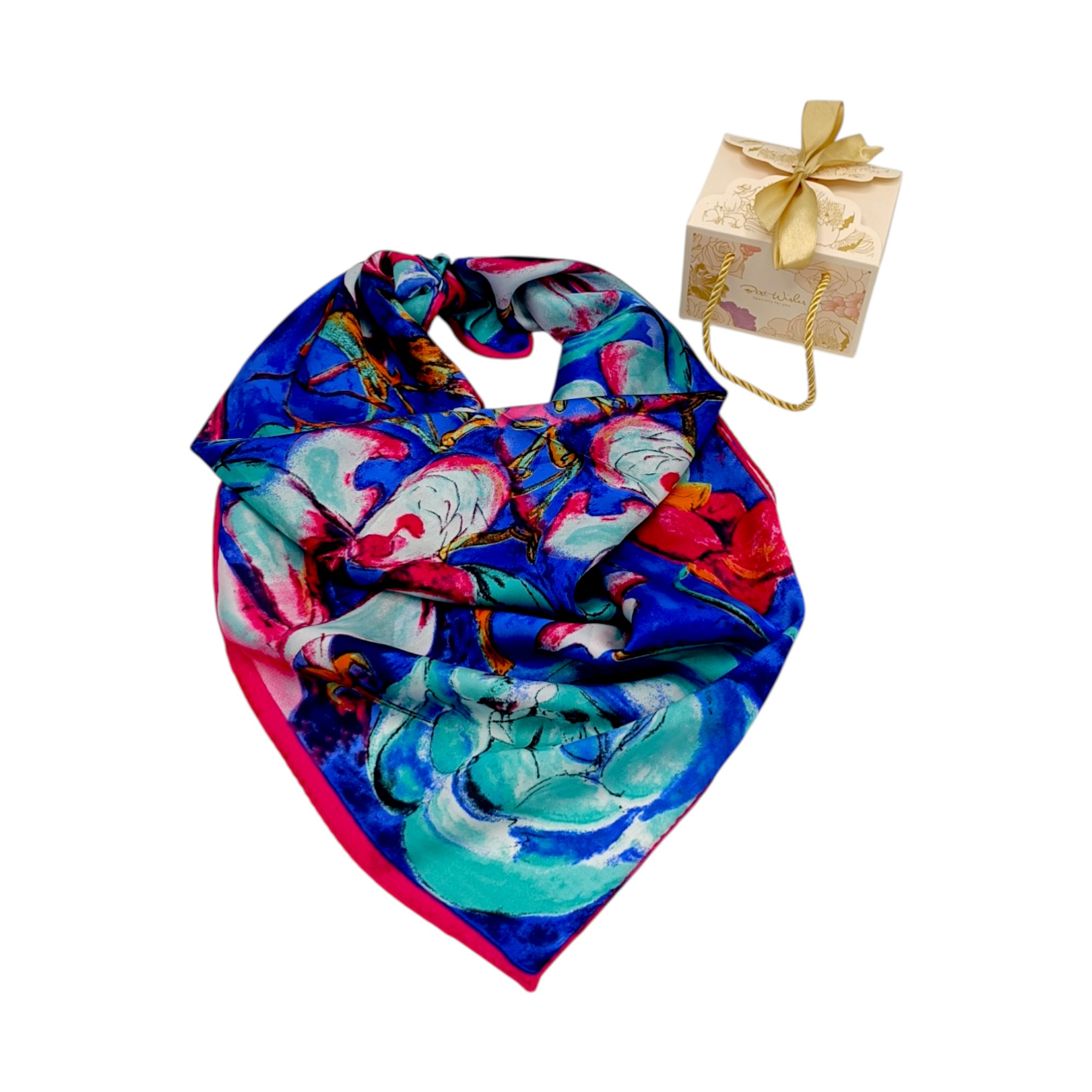 Eșarfă damă pătrată „Electric Turquoise” YF73-5 – 70x70 cm, 100% viscoză Print floral artistic, Cutie Cadou inclusă (5) Eșarfă damă pătrată „Electric Turquoise” YF73-5 – 70x70 cm, 100% viscoză | Print floral artistic, Cutie Cadou inclusă