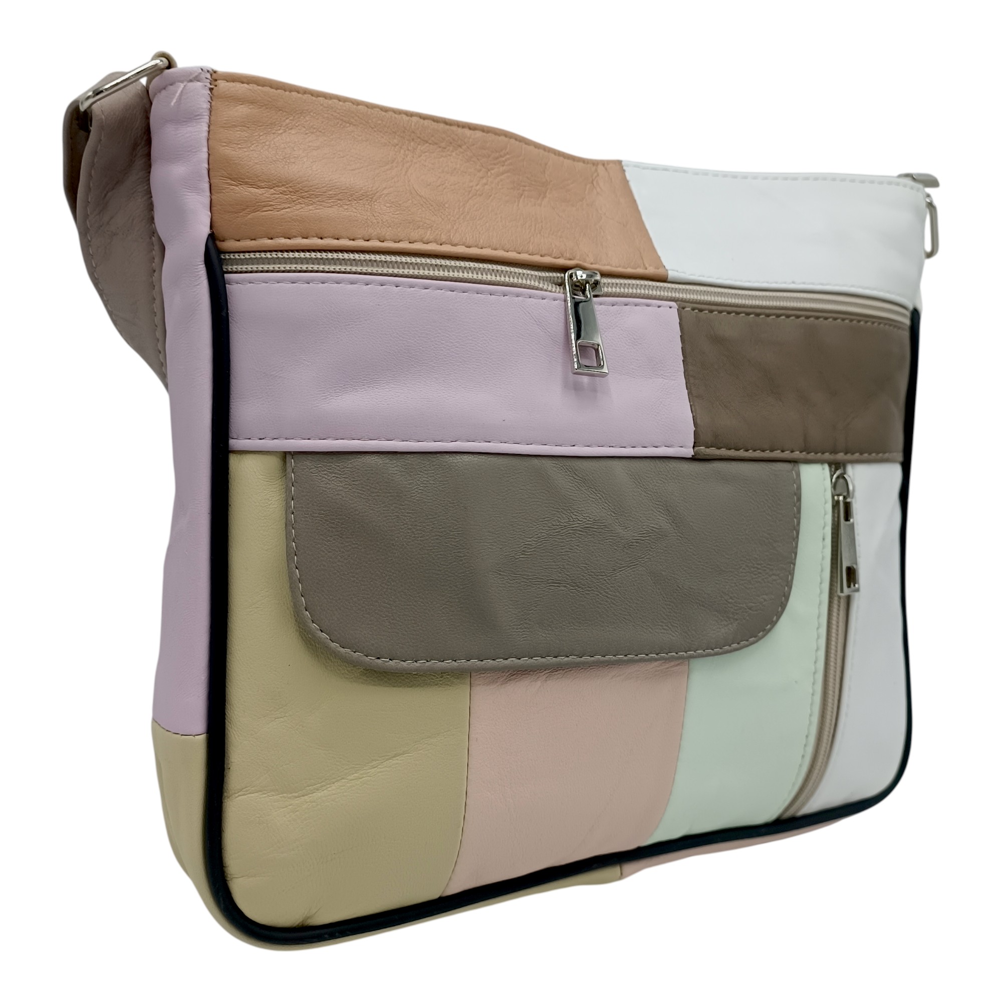 Geanta Damă Lucia R45-JM42,Multicolor , Piele Naturală, dimensiune 27 x 8 x 22 cm