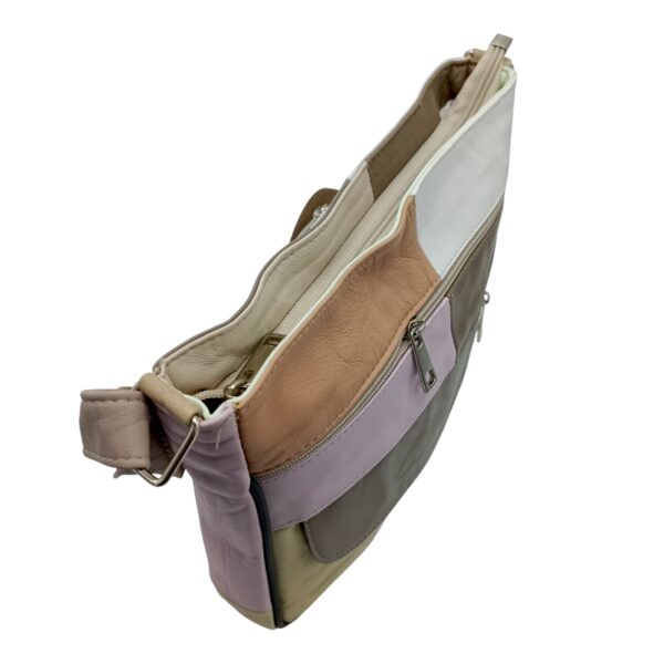 Geanta Damă Lucia R45-JM42,Multicolor , Piele Naturală, dimensiune 27 x 8 x 22 cm