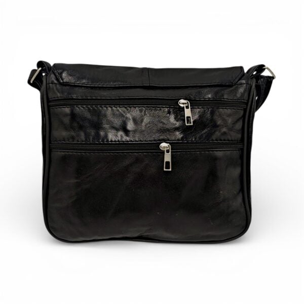 Geantă damă Lucia R45-NX4 – Crossbody din piele naturală, Negru Lucios
