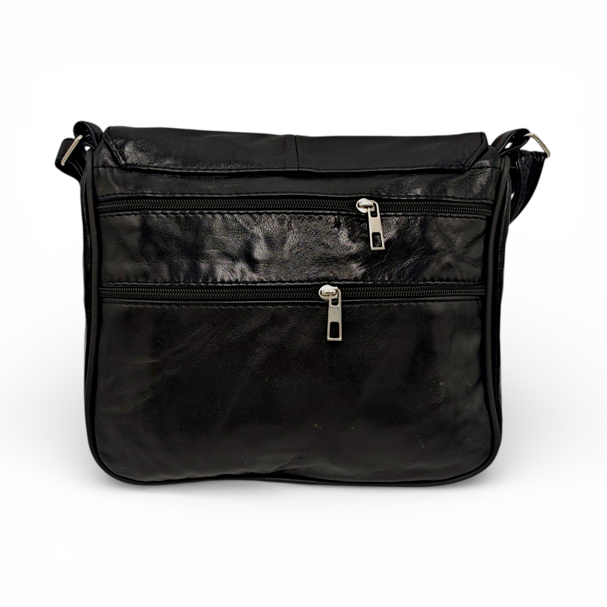 Geantă damă Lucia R45-NX4 – Crossbody din piele naturală, Negru Lucios