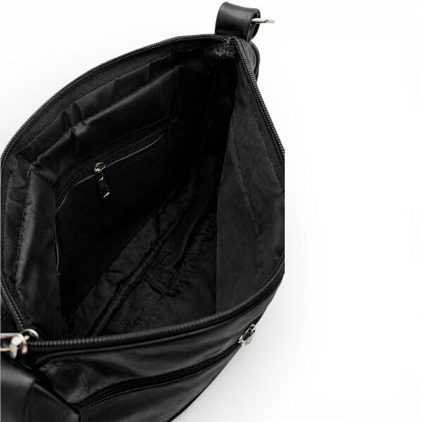 Geantă damă Lucia R45-NX4 – Crossbody din piele naturală, Negru Lucios