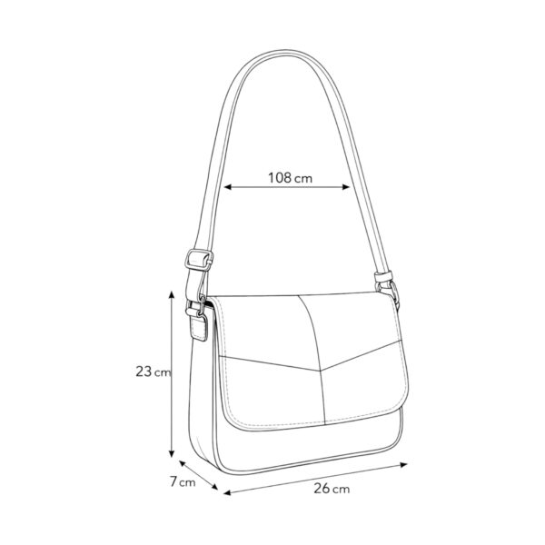 Geantă damă Lucia R45-NX4 – Crossbody din piele naturală, Negru Lucios