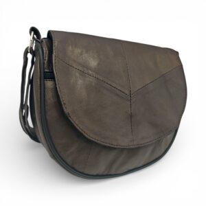 Geantă damă din piele naturală R30-14 – Dark Mocha Classic, compactă, practică și atemporală